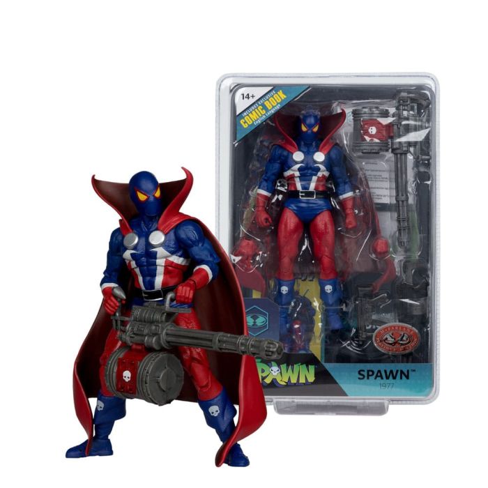 Spawn Page Punchers Action Figure Spawn 1977 Red and Blue (Chase) Red Platinum Edition 18 cm 