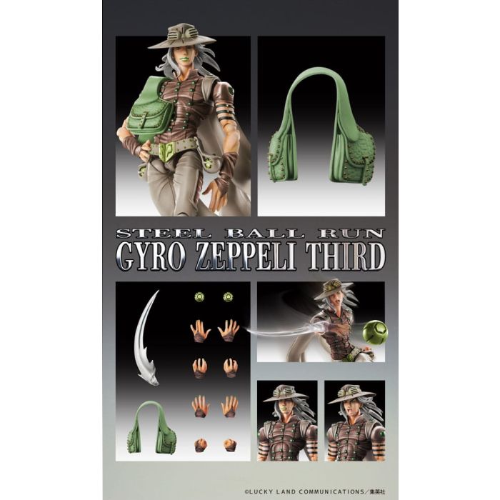 JoJo's Bizarre Adventure Part7 Steel Ball Run Super Action Action Figure Chozokado Gyro Zeppeli Third 16 cm 