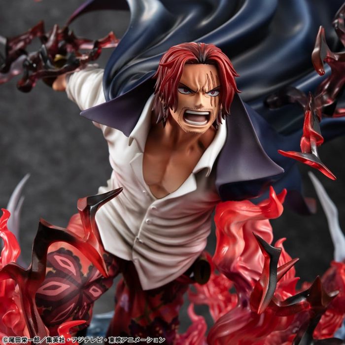 One Piece P.O.P SA-MAXIMUM PVC Statue Leader of Red Hair Pirates Red-Haired Shanks Kamusari 25 cm