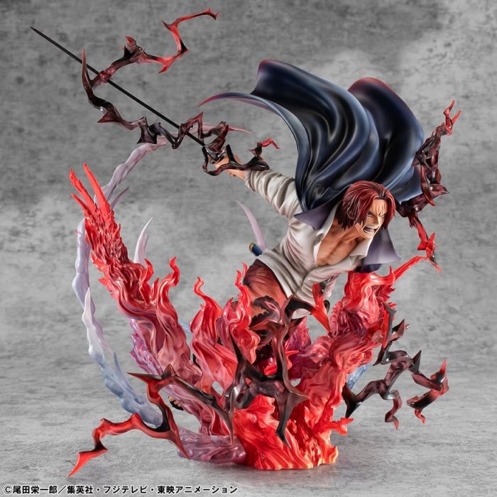 One Piece P.O.P SA-MAXIMUM PVC Statue Leader of Red Hair Pirates Red-Haired Shanks Kamusari 25 cm