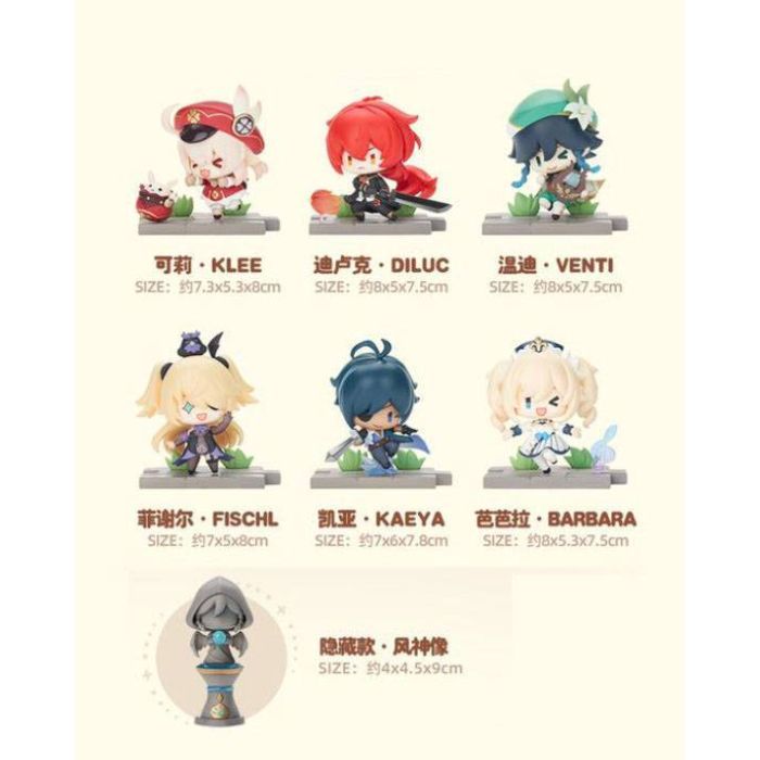 Genshin Impact Battle Scene Series Trading Figure 6-Pack Mondstadt Edition 5 cm 