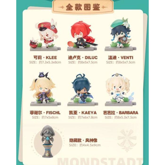Genshin Impact Battle Scene Series Trading Figure 6-Pack Mondstadt Edition 5 cm 
