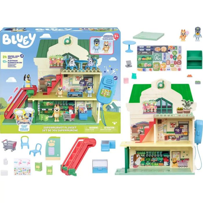 Bluey Mini Figure Playset Bluey Let's Play Chef Supermarket