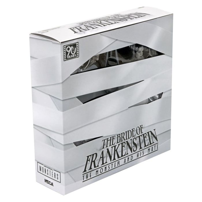 Universal Monsters 2-Pack Action Figure Bride of Frankenstein 90th Anniversary The Monster & His Mate (B&W) 18 cm