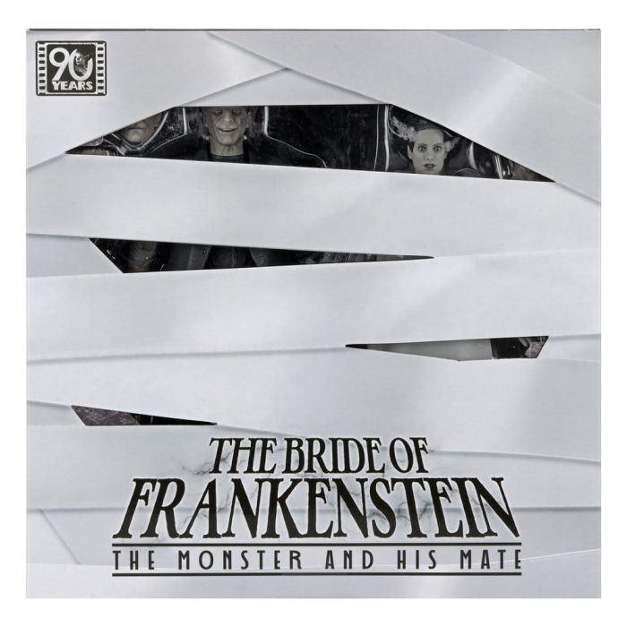 Universal Monsters 2-Pack Action Figure Bride of Frankenstein 90th Anniversary The Monster & His Mate (B&W) 18 cm