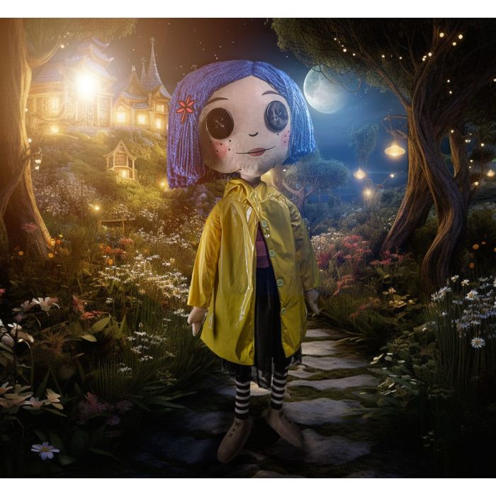 Coraline Life-Size Plush Figure Coraline with Button Eyes 152 cm