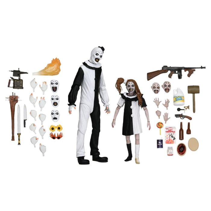 Terrifier 2 2-Pack Action Figures Ultimate Art the Clown & Little Pale Girl 18 cm