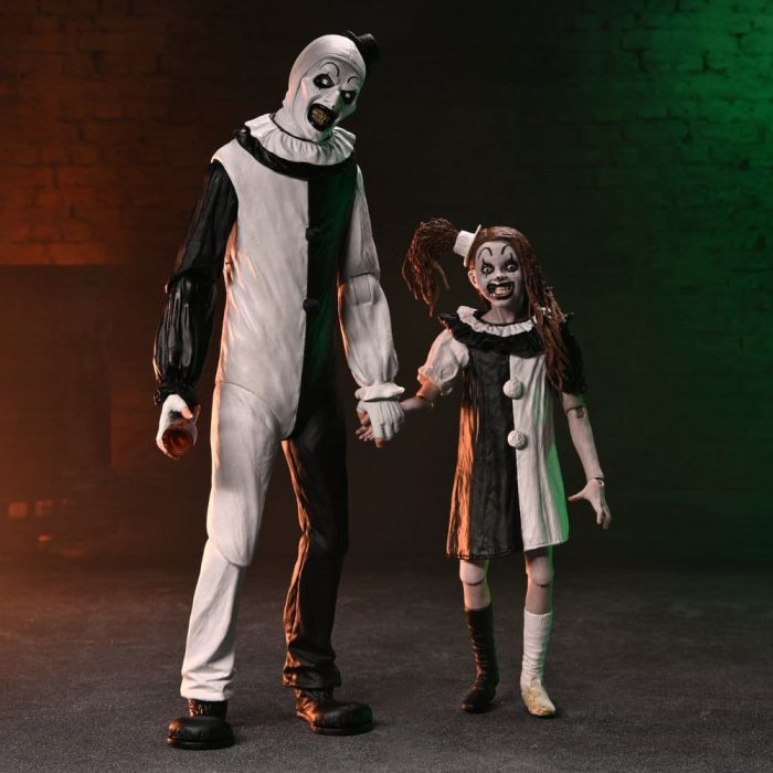 Terrifier 2 2-Pack Action Figures Ultimate Art the Clown & Little Pale Girl 18 cm