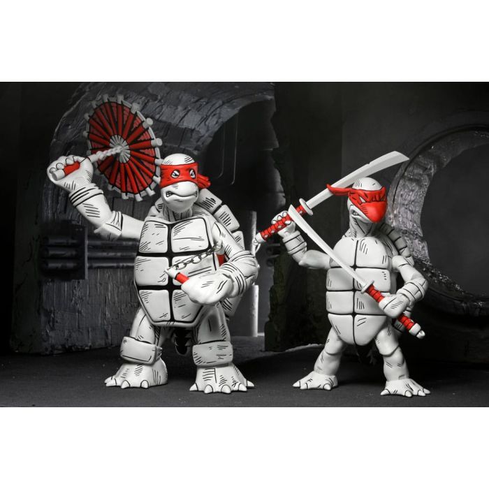 Teenage Mutant Ninja Turtles (Mirage Comics) Action Figures 2-Pack Black and White First Turtles 18 cm 