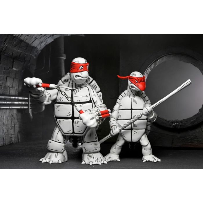 Teenage Mutant Ninja Turtles (Mirage Comics) Action Figures 2-Pack Black and White First Turtles 18 cm 