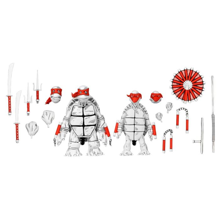 Teenage Mutant Ninja Turtles (Mirage Comics) Action Figures 2-Pack Black and White First Turtles 18 cm 