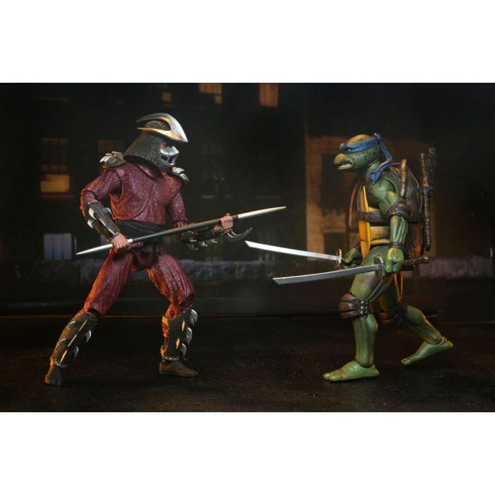 Teenage Mutant Ninja Turtles (1990 Movie) Action Figure Roof Top Battle Shredder vs Leo 18 cm         