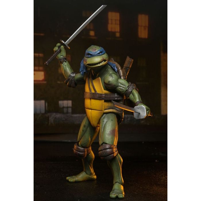Teenage Mutant Ninja Turtles (1990 Movie) Action Figure Roof Top Battle Shredder vs Leo 18 cm         