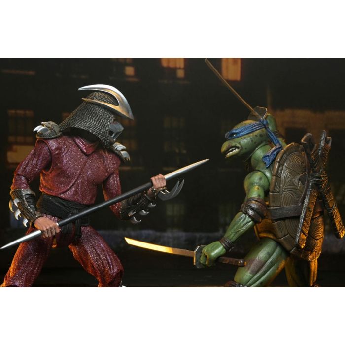 Teenage Mutant Ninja Turtles (1990 Movie) Action Figure Roof Top Battle Shredder vs Leo 18 cm         