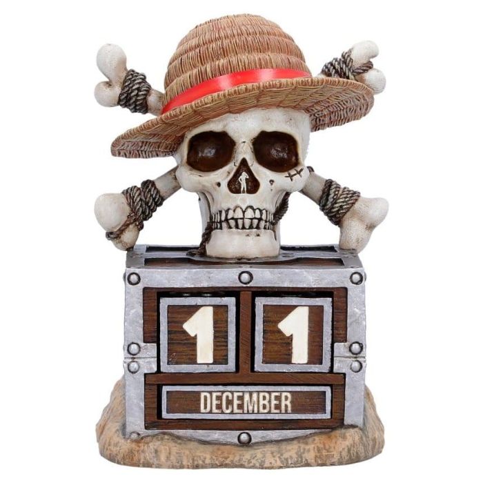 One Piece Perpetual Calendar Luffy Jolly Roger 16 cm