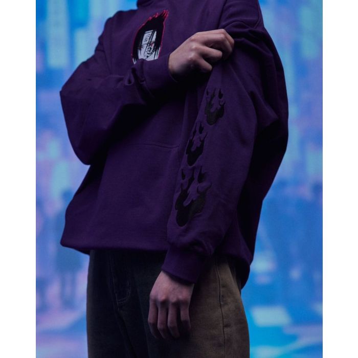 Naruto Shippuden Hooded Sweater Graphic Purple Size XL