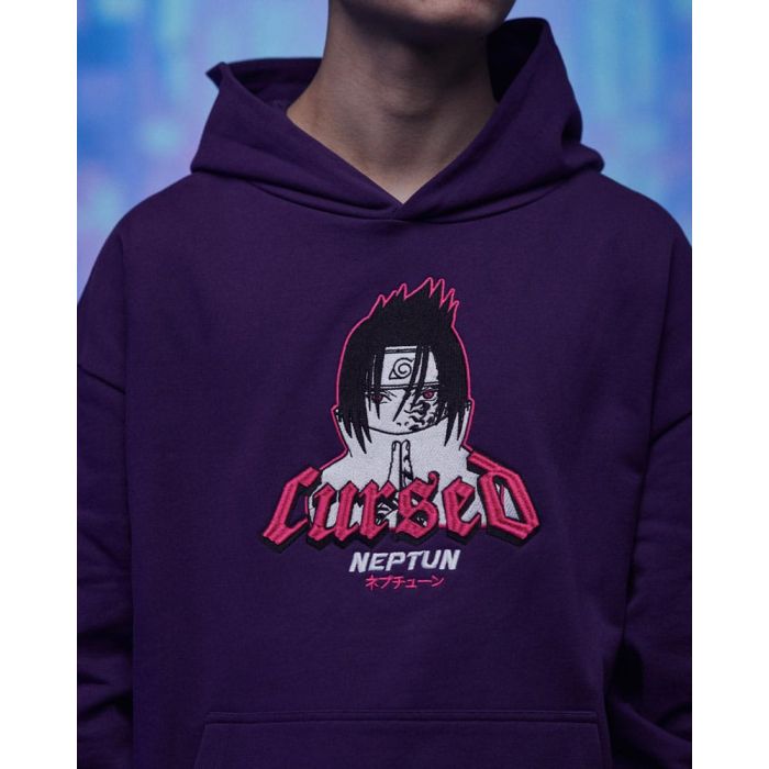 Naruto Shippuden Hooded Sweater Graphic Purple Size XL