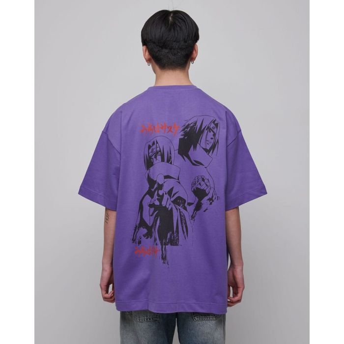 Naruto Shippuden T-Shirt Graphic Purple Size XL