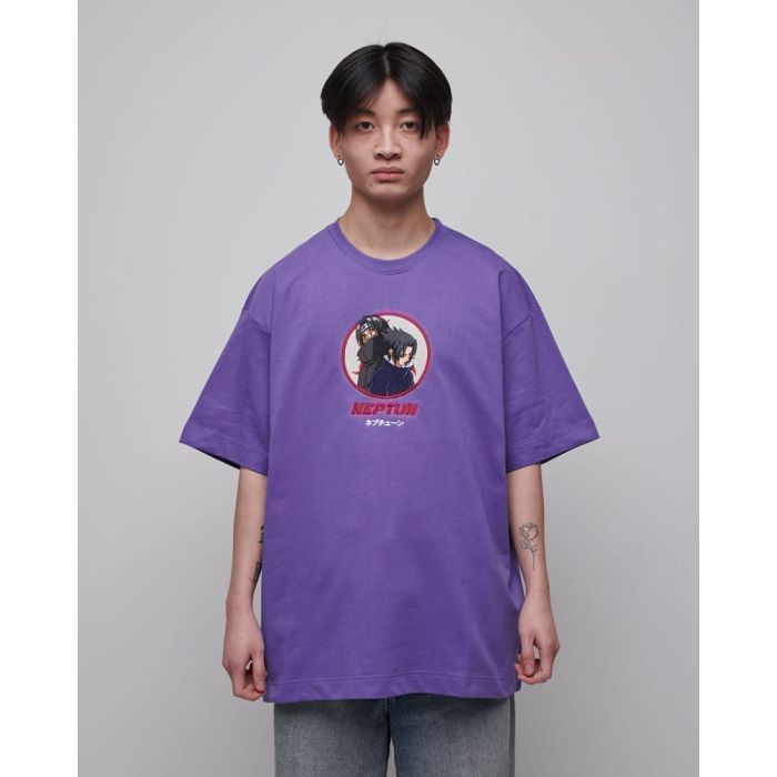 Naruto Shippuden T-Shirt Graphic Purple Size XL