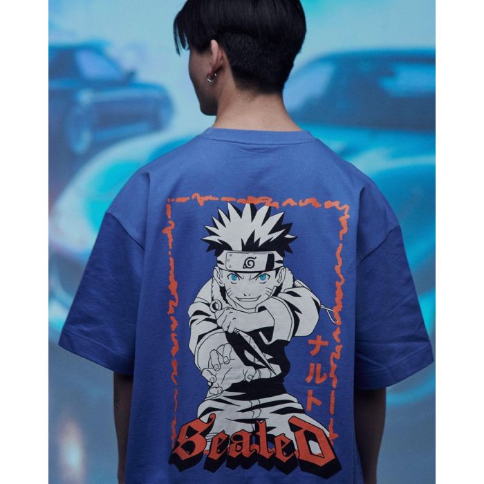Naruto Shippuden T-Shirt Graphic Blue Size S