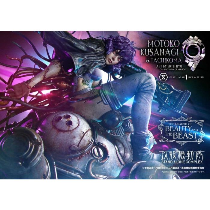 Ghost in the Shell Stand Alone Complex The Legend of Beauty and the Beast Statue 1/4 Motoko Kusanagi & Tachikoma Character color Art by Entei Ryu Bonus Version 53 cm