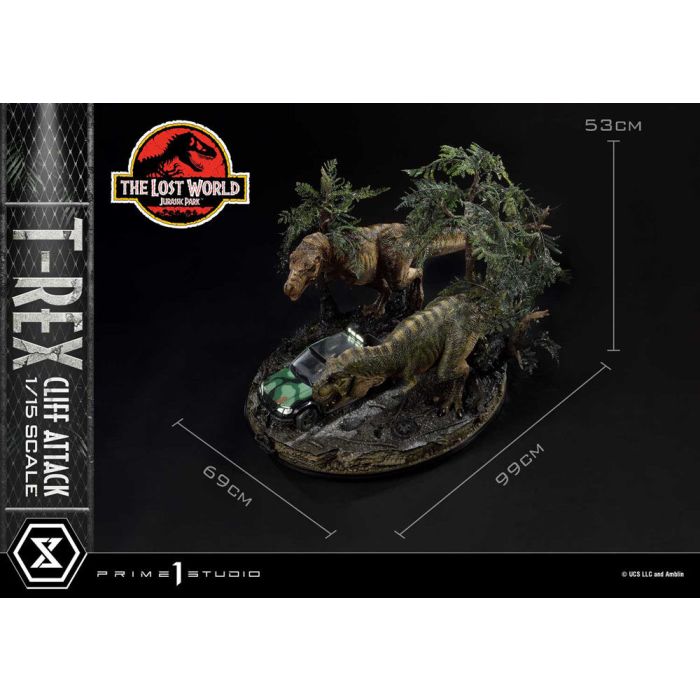 Jurassic World: The Lost World Statue 1/15 T-Rex Cliff Attack 53 cm