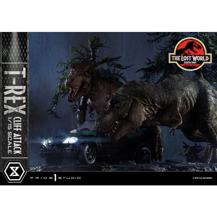 Jurassic World: The Lost World Statue 1/15 T-Rex Cliff Attack 53 cm