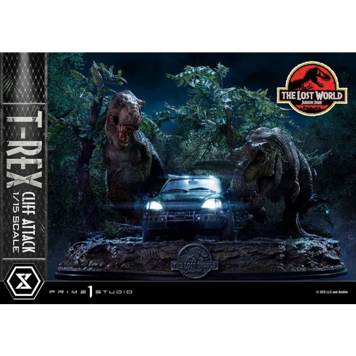 Jurassic World: The Lost World Statue 1/15 T-Rex Cliff Attack Bonus Version 53 cm