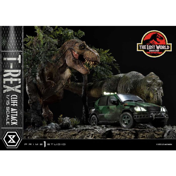 Jurassic World: The Lost World Statue 1/15 T-Rex Cliff Attack Bonus Version 53 cm