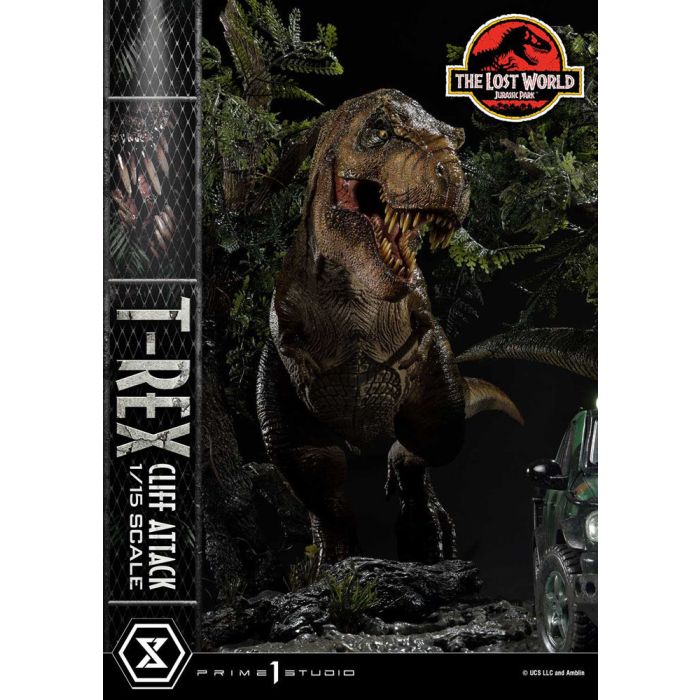 Jurassic World: The Lost World Statue 1/15 T-Rex Cliff Attack Bonus Version 53 cm