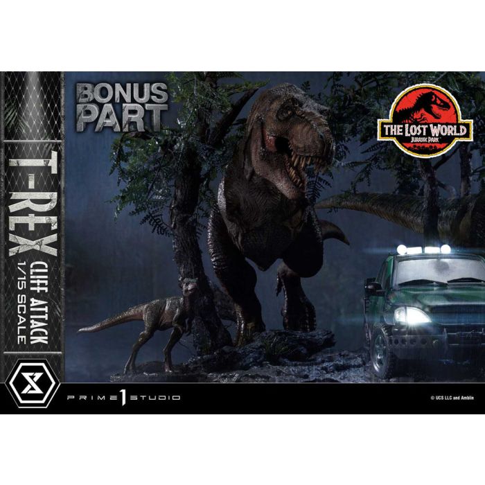 Jurassic World: The Lost World Statue 1/15 T-Rex Cliff Attack Bonus Version 53 cm