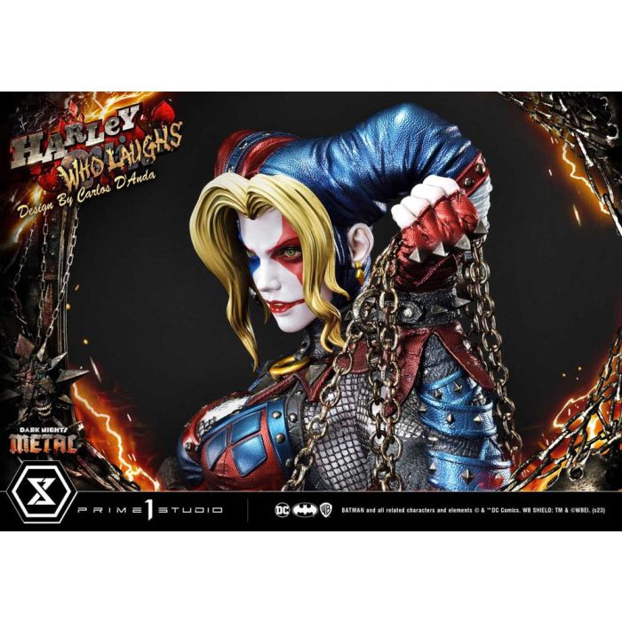 Dark Nights: Metal Museum Masterline Series Statue 1/3 Harley Quinn Who Laughs Concept Design by Caelos D`anda Deluxe Version 78 cm