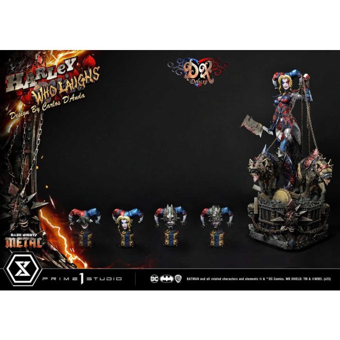 Dark Nights: Metal Museum Masterline Series Statue 1/3 Harley Quinn Who Laughs Concept Design by Caelos D`anda Deluxe Version 78 cm