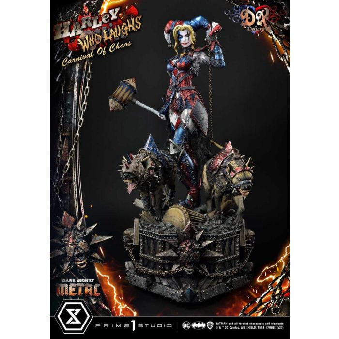 Dark Nights: Metal Museum Masterline Series Statue 1/3 Harley Quinn Who Laughs Concept Design by Caelos D`anda Deluxe Version 78 cm