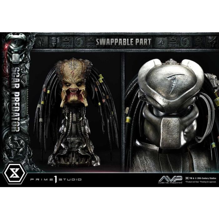 The Alien vs. Predator Museum Masterline Series Statue 1/3 Scar Predator Deluxe Version 93 cm