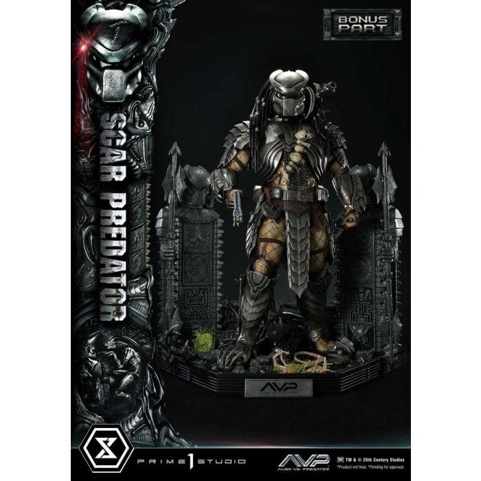 The Alien vs. Predator Museum Masterline Series Statue 1/3 Scar Predator Deluxe Bonus Version 93 cm