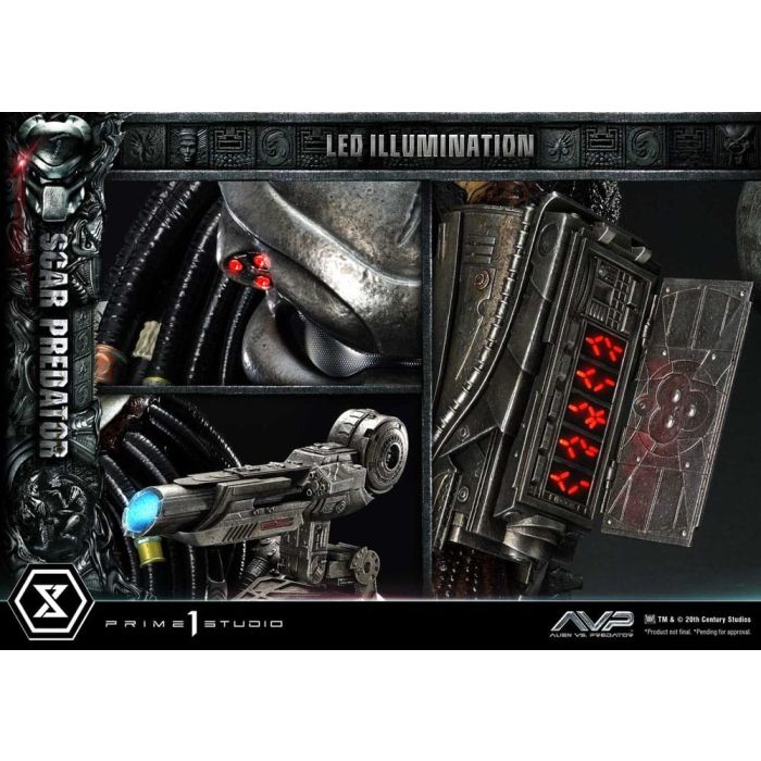 The Alien vs. Predator Museum Masterline Series Statue 1/3 Scar Predator Deluxe Bonus Version 93 cm