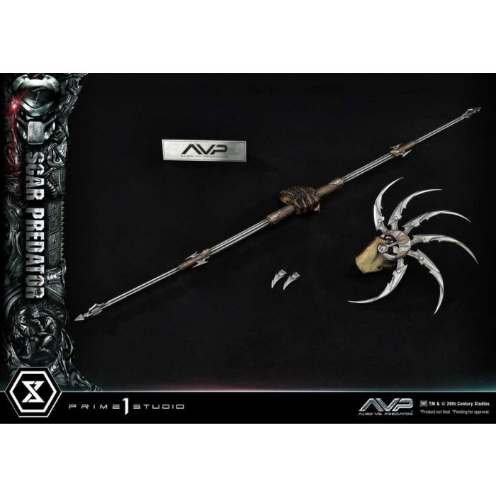 The Alien vs. Predator Museum Masterline Series Statue 1/3 Scar Predator Deluxe Bonus Version 93 cm