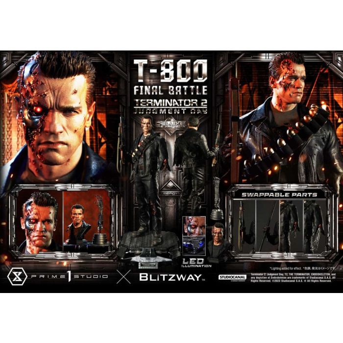 Terminator 2 Museum Masterline Series Statue 1/3 T-800 Final Battle Deluxe Bonus Version 75 cm