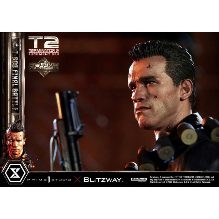 Terminator 2 Museum Masterline Series Statue 1/3 T-800 Final Battle Deluxe Bonus Version 75 cm