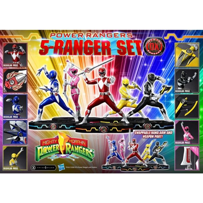 Mighty Morphin Power Rangers Premium Masterline Set of 5 Statues 1/4 Deluxe Version 62 cm