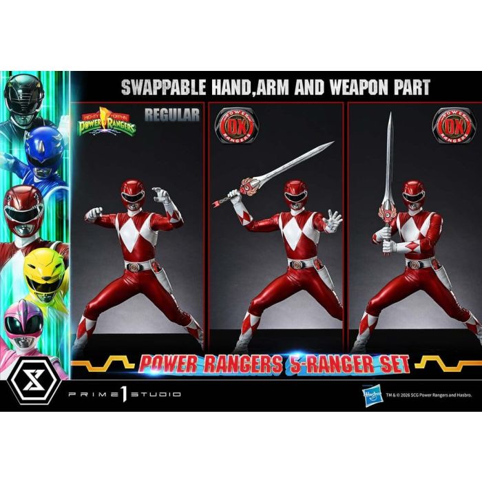 Mighty Morphin Power Rangers Premium Masterline Set of 5 Statues 1/4 Deluxe Version 62 cm