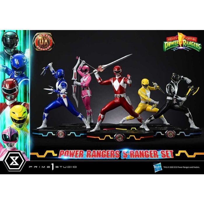 Mighty Morphin Power Rangers Premium Masterline Set of 5 Statues 1/4 Deluxe Bonus Version 62 cm