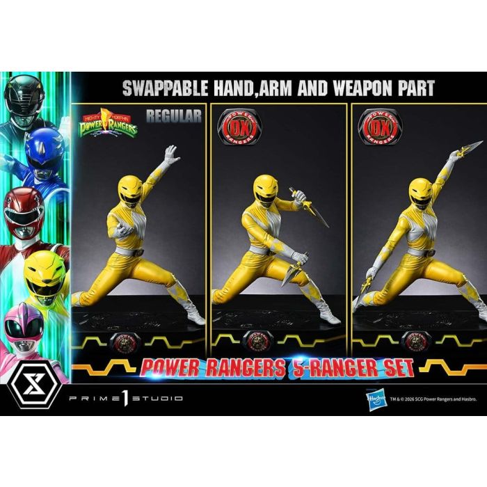 Mighty Morphin Power Rangers Premium Masterline Set of 5 Statues 1/4 Deluxe Bonus Version 62 cm