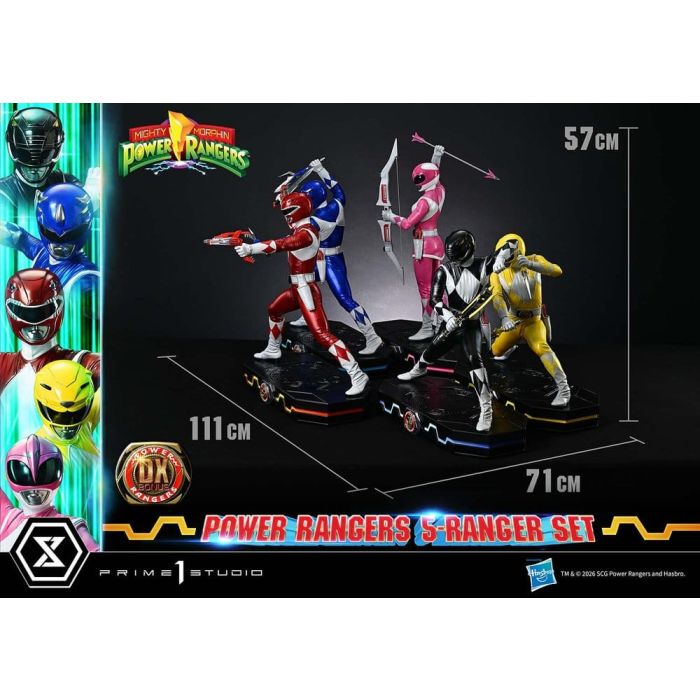 Mighty Morphin Power Rangers Premium Masterline Set of 5 Statues 1/4 Deluxe Bonus Version 62 cm