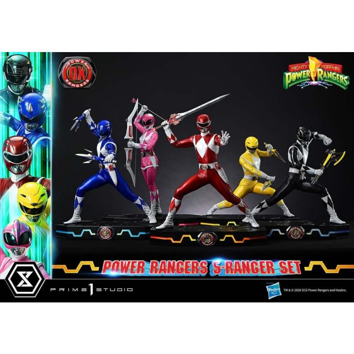 Mighty Morphin Power Rangers Premium Masterline Set of 5 Statues 1/4 Deluxe Bonus Version 62 cm
