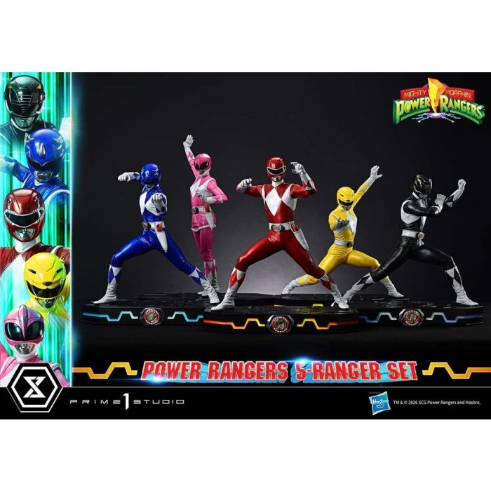 Mighty Morphin Power Rangers Premium Masterline Set of 5 Statues 1/4 Deluxe Bonus Version 62 cm