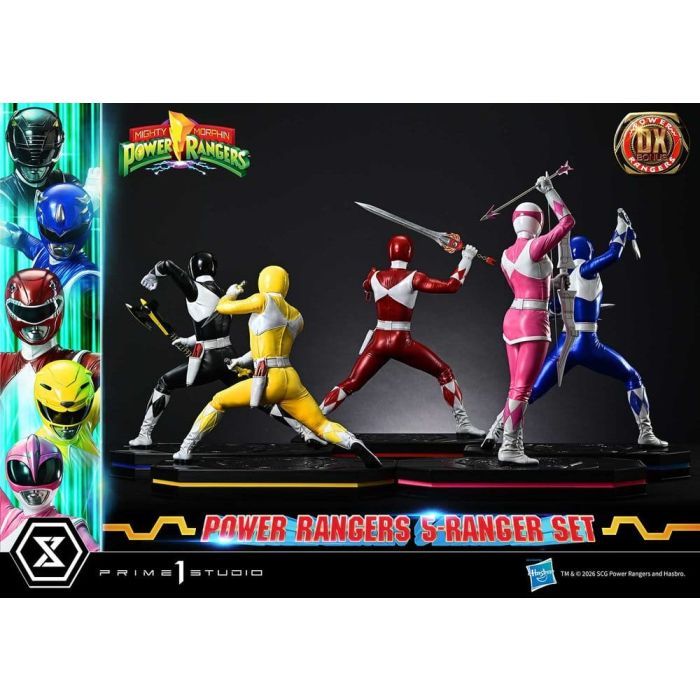Mighty Morphin Power Rangers Premium Masterline Set of 5 Statues 1/4 Deluxe Bonus Version 62 cm