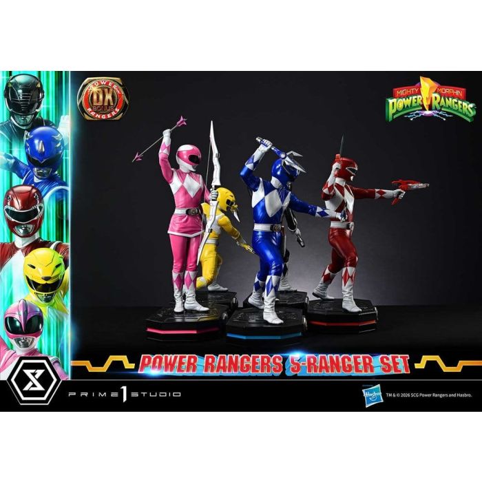 Mighty Morphin Power Rangers Premium Masterline Set of 5 Statues 1/4 Deluxe Bonus Version 62 cm
