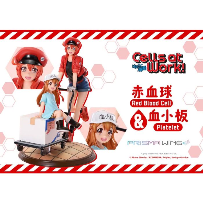 Cells at Work Prisma Wing PVC Statue Red Blood Cell & Platelet 26 cm